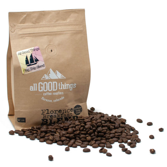 Florence Breakfast Blend, Medium-Dark Roast, Guatemala/ Brazil/ Colombia, Coffee Bag with Coffee Beans